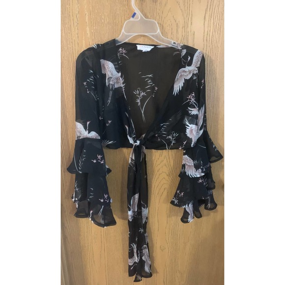 L’atiste by Amy 2-piece tie crop top and shorts set (small) - Picture 3 of 8